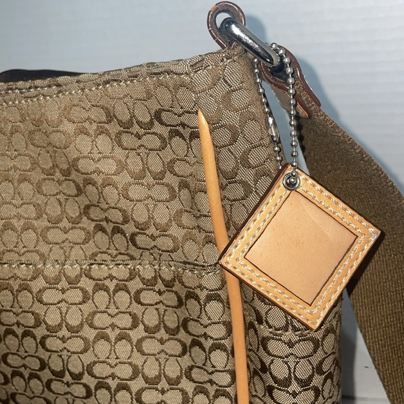 Coach F77004 Khaki Signature Messenger Crossbody Briefcase Laptop Bag - Picture 6 of 9